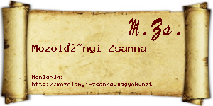Mozolányi Zsanna névjegykártya